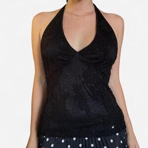 Black lace halter top